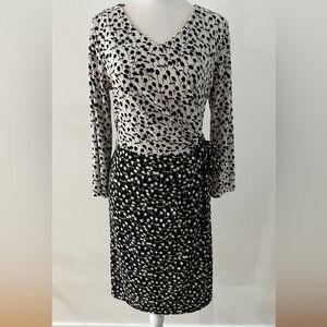 Talbots Black and White Patterned Dress